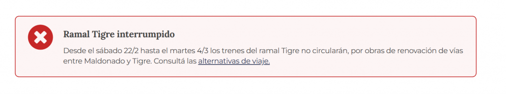 COMIENZAN LAS CLASES Y EL RAMAL TIGRE ESTARÁ INTERRUMPIDO 10 DÍAS POR OBRAS EN LAS VÍAS