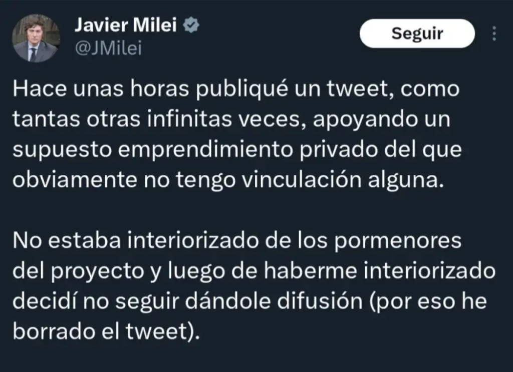 REVELAN PRESUNTOS PAGOS A MILEI POR EL TOKEN $LIBRA EN MEDIO DEL ESC&Aacute;NDALO FINANCIERO