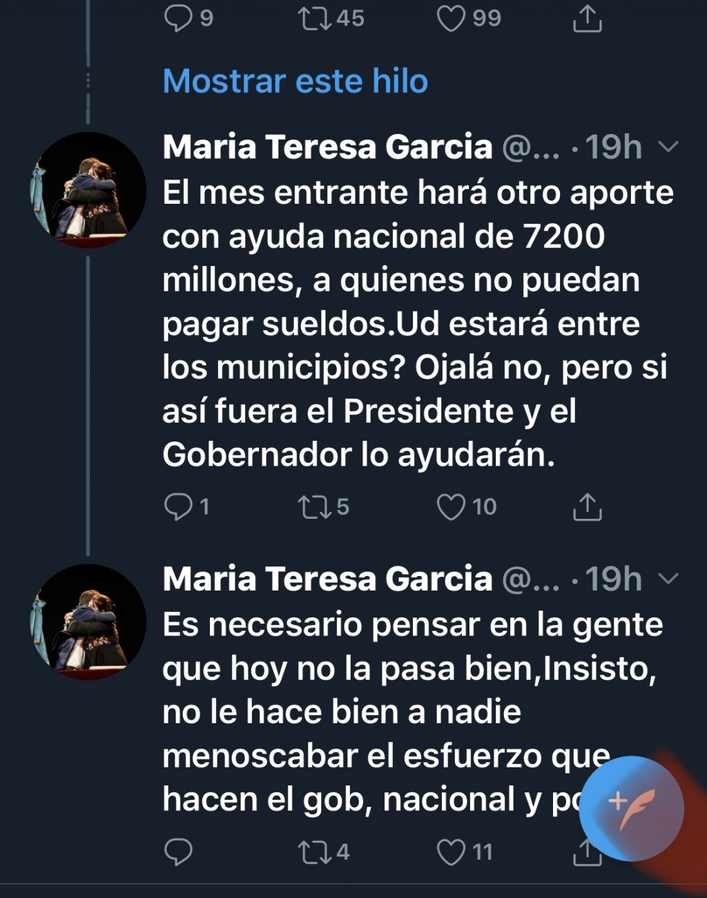 TERESA GARCÍA CRUZÓ FUERTE A POSSE EN LAS REDES SOCIALES