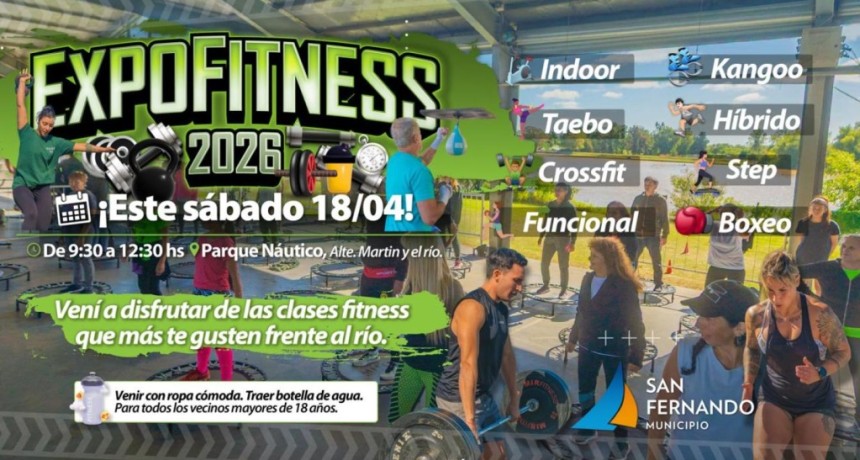 SAN FERNANDO INVITA A UNA NUEVA EXPOFITNESS EL S&Aacute;BADO EN EL PARQUE N&Aacute;UTICO