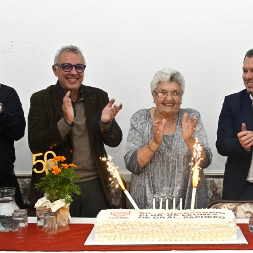 JUNTO AL INTENDENTE JULIO ZAMORA, EL CLUB DE LEONES DE GENERAL PACHECO CELEBRÓ SU 50° ANIVERSARIO DENTRO DE LA COMUNIDAD