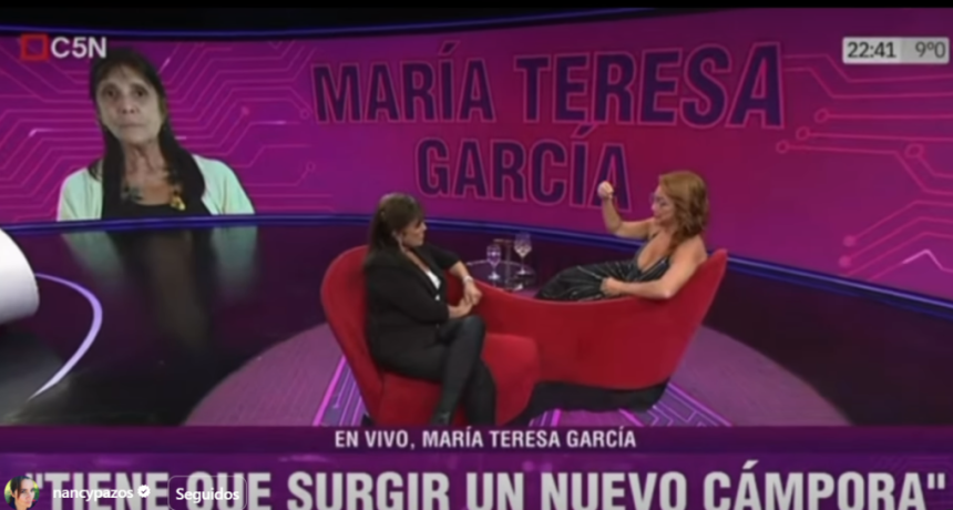 TERESA GARCIA ESPERA QUE EL PROXIMO CANDIDATO DEL PERONISMO SEA UN NUEVO 