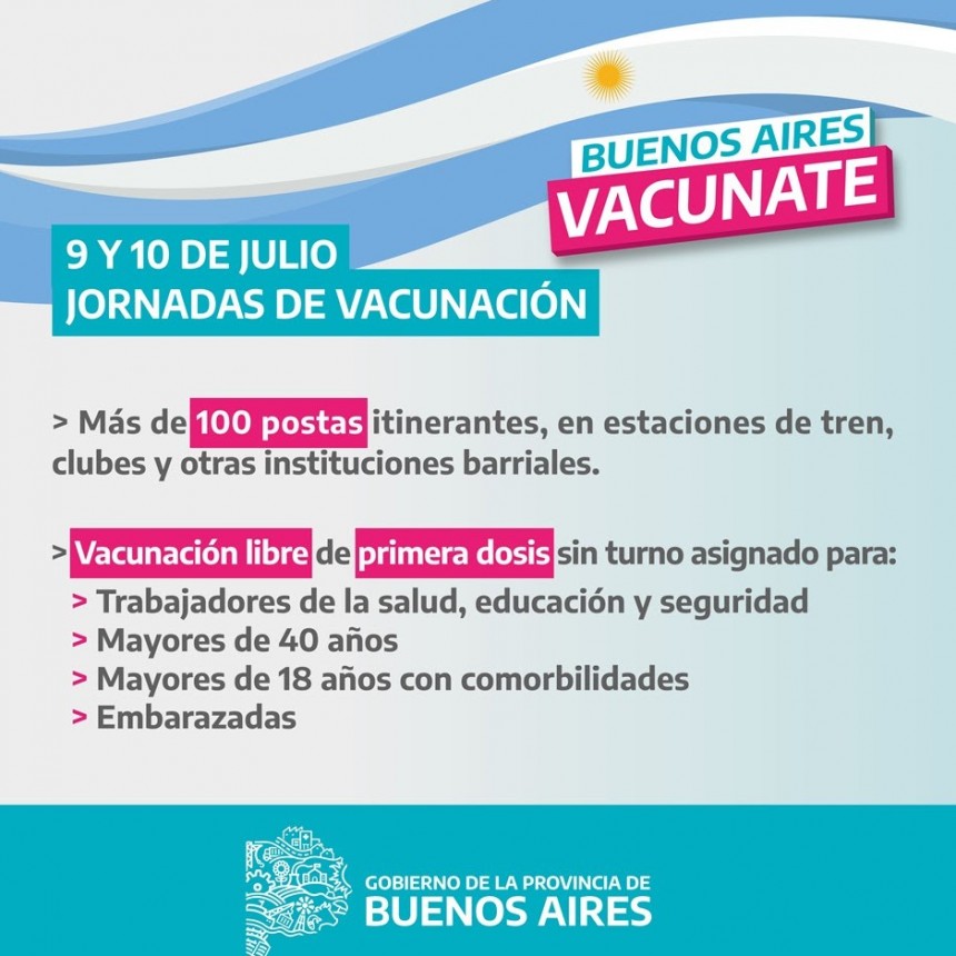 VACUNACIÓN ITINERANTE EN LA PROVINCIA DE BUENOS AIRES