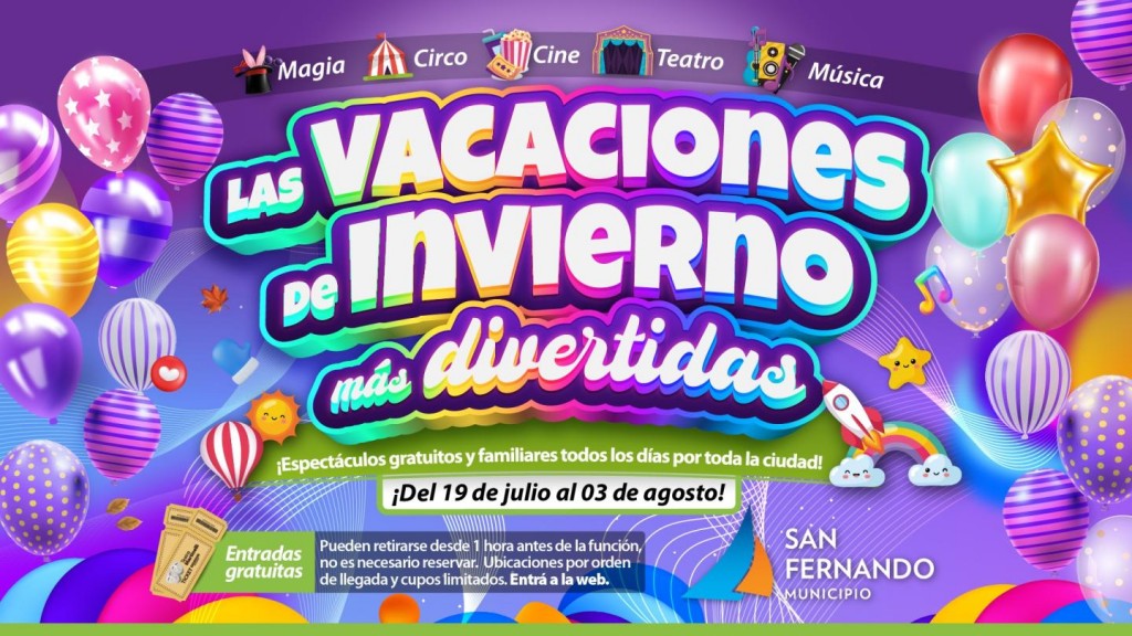 POR LAS VACACIONES DE INVIERNO, EN SAN FERNANDO HABRÁ MUCHOS ESPECTÁCULOS GRATUITOS