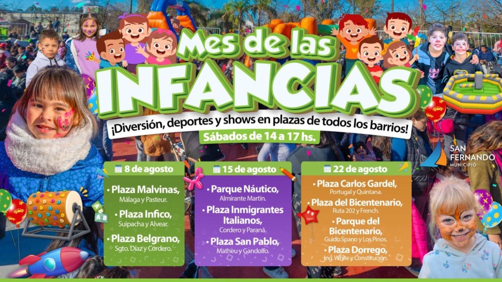 NUEVA PROGRAMACI&Oacute;N DEL &ldquo;MES DE LAS INFANCIAS&rdquo; CON SHOWS Y JUEGOS EN PLAZAS DE SAN FERNANDO