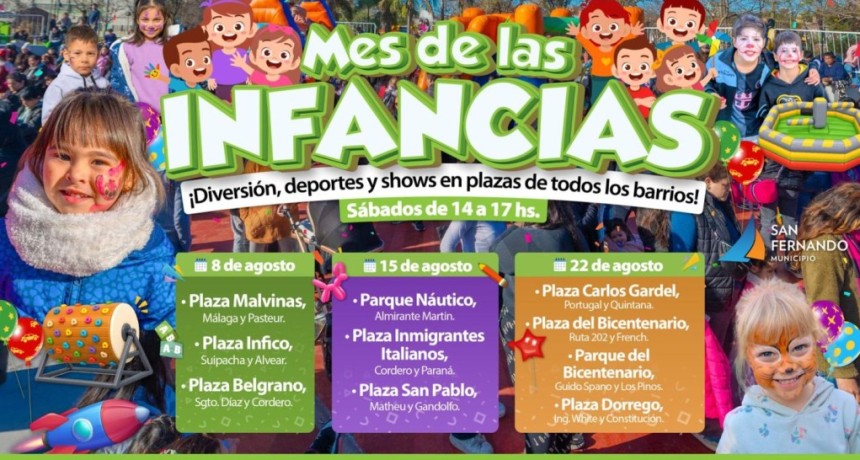 NUEVA PROGRAMACI&Oacute;N DEL &ldquo;MES DE LAS INFANCIAS&rdquo; CON SHOWS Y JUEGOS EN PLAZAS DE SAN FERNANDO