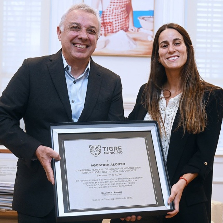 EL MUNICIPIO DE TIGRE RECONOCI&Oacute; COMO PERSONALIDAD DESTACADA DEL DEPORTE A AGOSTINA ALONSO, CAMPEONA MUNDIAL CON LAS LEONAS